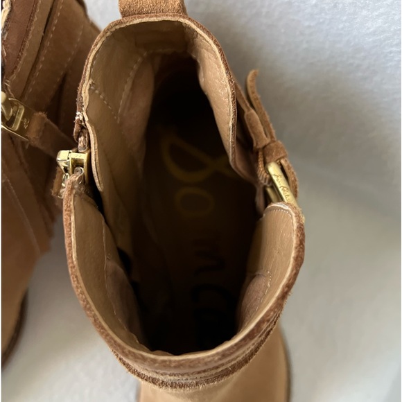 Sam Edelman Size 8 1/2M Caramel /Tan Suede Booties - Picture 5 of 16